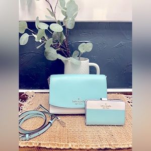 Set Kate Spade New York Poolside Blue Bag & Wallet Authentic